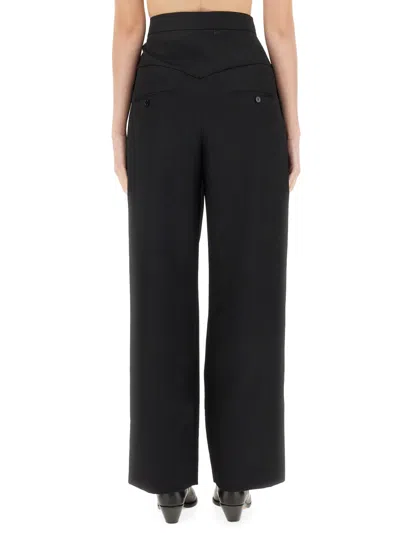 Isabel Marant High Waist Wide Leg Trousers With Button Detail In Multi