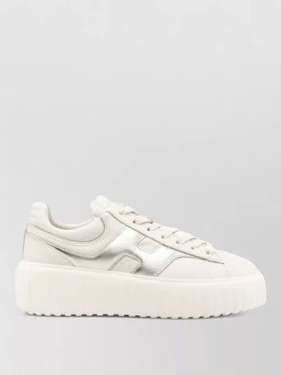 Hogan Sneakers Panelled Design Platform Sole Round Toe In Neutral