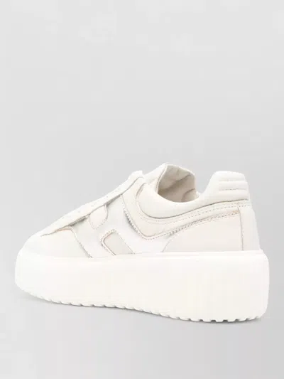 Hogan Sneakers Panelled Design Platform Sole Round Toe In Neutral