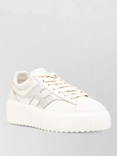 Hogan Sneakers Panelled Design Platform Sole Round Toe In Neutral