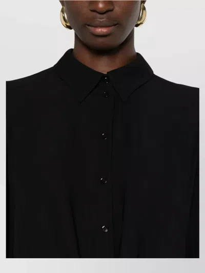 Elisabetta Franchi Body Shirt With Collared Neck And Long Sleeves In Black