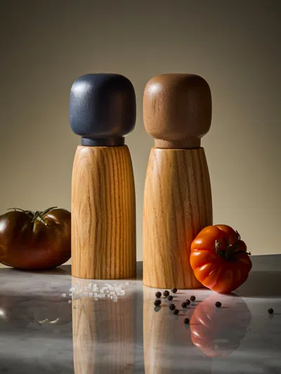 Marisa Klaster Hand-turned Wood Salt And Pepper Grinders (set Of 2) In Multi
