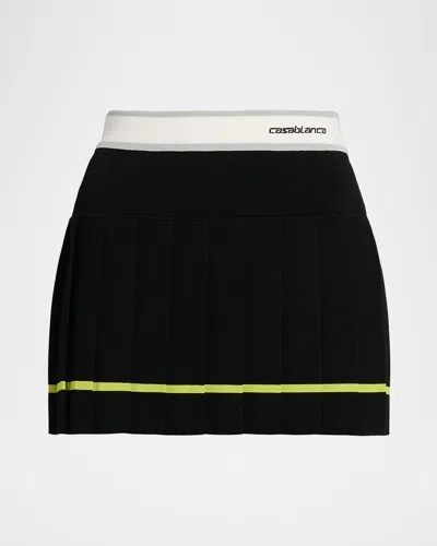 Casablanca Pleated Striped Mini Skirt In Multi