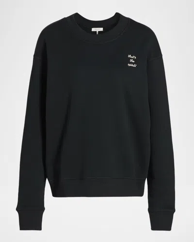 Rag & Bone That's The Spirit Crewneck Sweatshirt In Black
