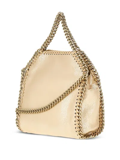 Stella Mccartney Falabella Tiny Crossbody Bags Gold In Nude