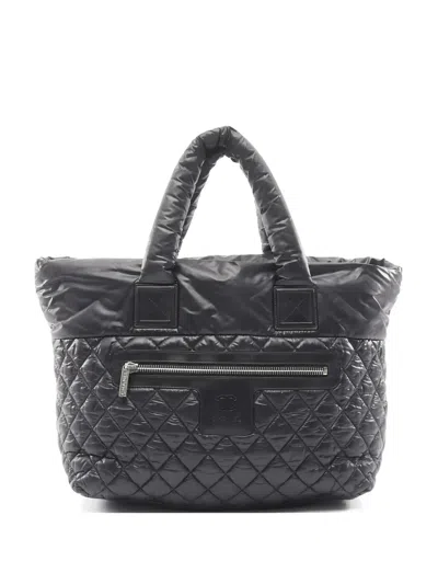 Pre-owned Chanel 2012-2013 Mm Coco Coon Quilted Tote Bag In Black