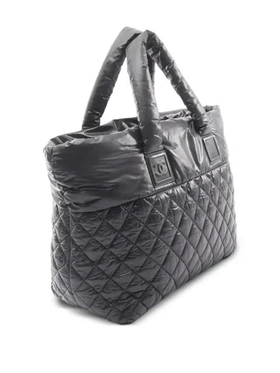Pre-owned Chanel 2012-2013 Mm Coco Coon Quilted Tote Bag In Black
