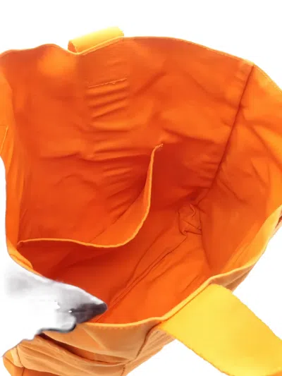 Pre-owned Hermes 2000s French Festival Hawaii Exclusive Fourre Tout Cabas Canvas Tote Bag In Orange