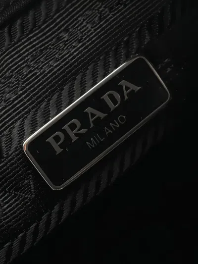 Pre-owned Prada Logo-detail Make-up Bag In Black
