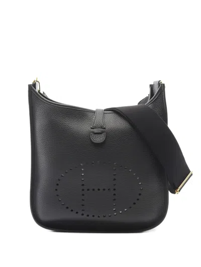 Pre-owned Hermes 2023 Pm Evelyne Shoulder Bag In Black