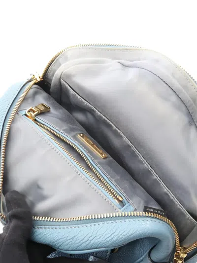 Pre-owned Miu Miu 2000s Madras Leather Backpack In Blue