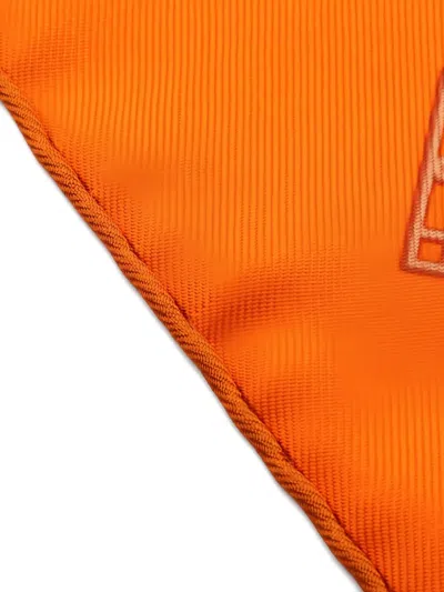 Pre-owned Hermes 2010s Sellier Square-shape Scarf In Orange