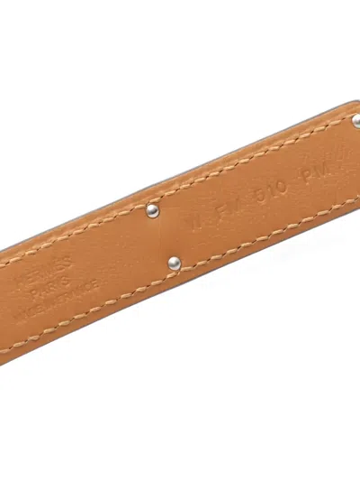 Pre-owned Hermes Kelly Epsom-leather Belt In White