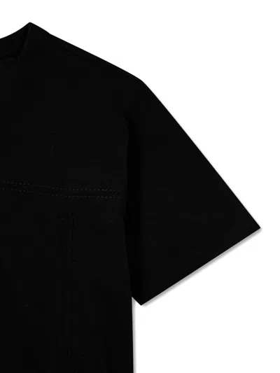 Tomboy Drawstring-hem Short-sleeve Top In Black