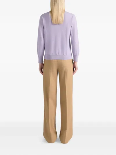 Bally Button-fastening Wool Cardigan In Purple