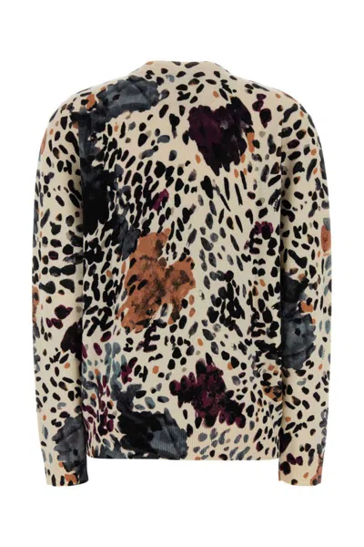 Fendi Wool And Cashmere Moth-print Pullover Clothing In Multi