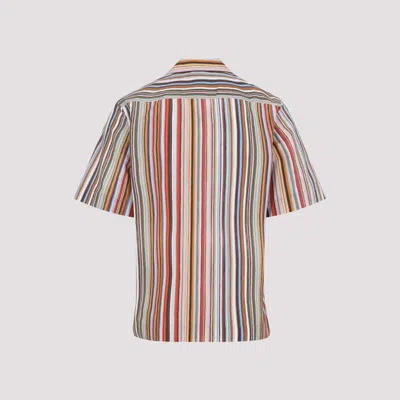 Paul Smith Short Sleeve Regular Fit Striped Shirt In Multi