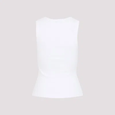 Agolde Poppy Ribbed Tank Top Round Neck In White