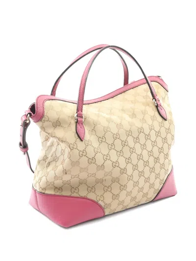 Pre-owned Gucci 2010s Bree Gg-canvas Tote Bag In Neutral