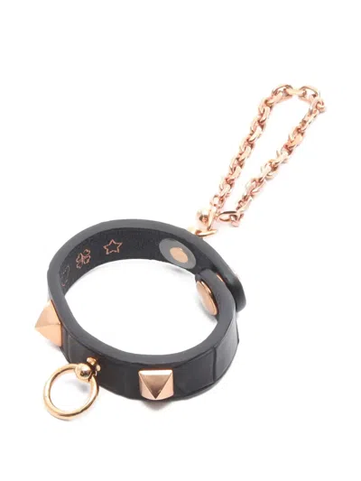 Pre-owned Hermes 2010s Rivale Crocodile-embossed Glove Clip In Black