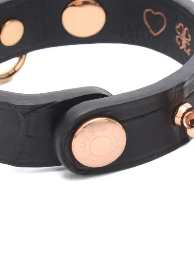 Pre-owned Hermes 2010s Rivale Crocodile-embossed Glove Clip In Black