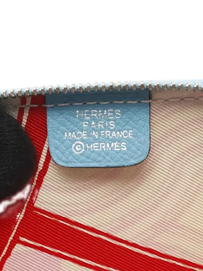 Pre-owned Hermes 2019 Mini Azap Epsom-leather Coin Purse In Blue