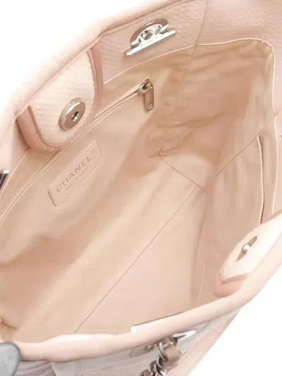 Pre-owned Chanel 2014-2015 Pm Deauville Chain-strap Logo-detail Tote Bag In Neutral
