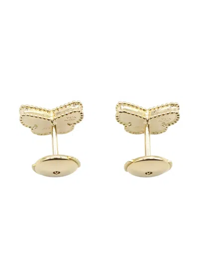 Pre-owned Van Cleef & Arpels 2010s Sweet Butterflies Mother Of Pearl Earrings In Gold