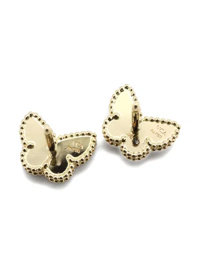 Pre-owned Van Cleef & Arpels 2010s Sweet Butterflies Mother Of Pearl Earrings In Gold