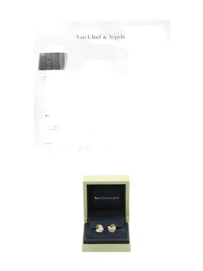 Pre-owned Van Cleef & Arpels 2010s Sweet Butterflies Mother Of Pearl Earrings In Gold