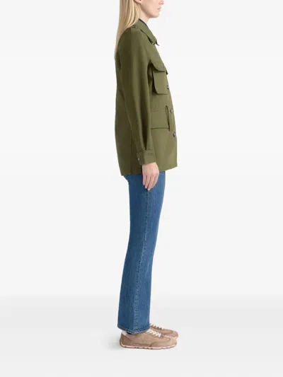 Bally Epaulettes Military Cotton Jacket In Green