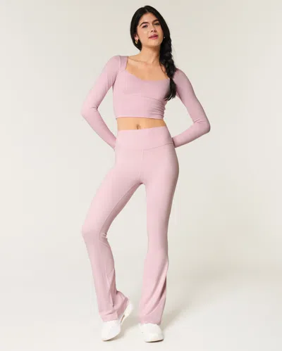 Gilly Hicks Active Recharge Wrap Waist Bootcut Leggings In Purple