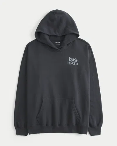 Hollister Oversized Butterfly Graphic Hoodie In Black