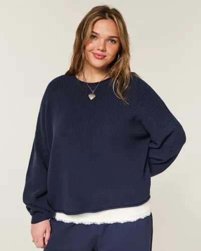 Hollister Easy Rollneck Crew Sweater In Blue