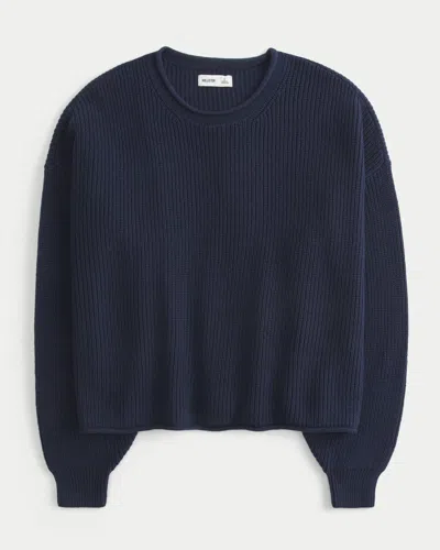 Hollister Easy Rollneck Crew Sweater In Blue