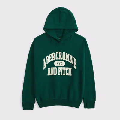 Abercrombie & Fitch Logo Popover Hoodie In Green