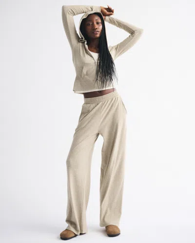 Abercrombie & Fitch Cozy Lounge Full-zip In Brown