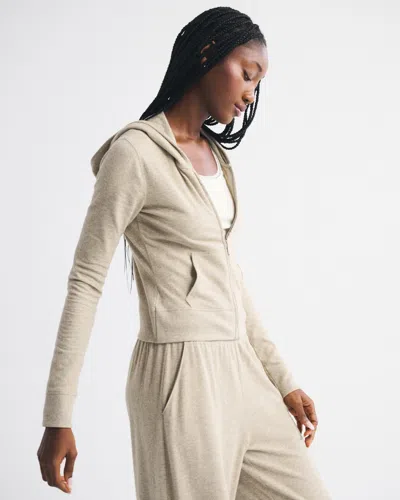 Abercrombie & Fitch Cozy Lounge Full-zip In Brown