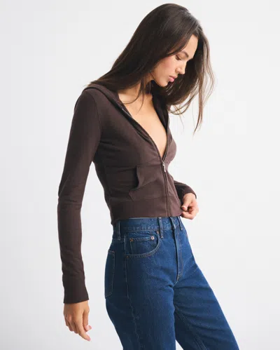 Abercrombie & Fitch Cozy Lounge Full-zip In Brown