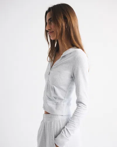 Abercrombie & Fitch Cozy Lounge Full-zip In Gray