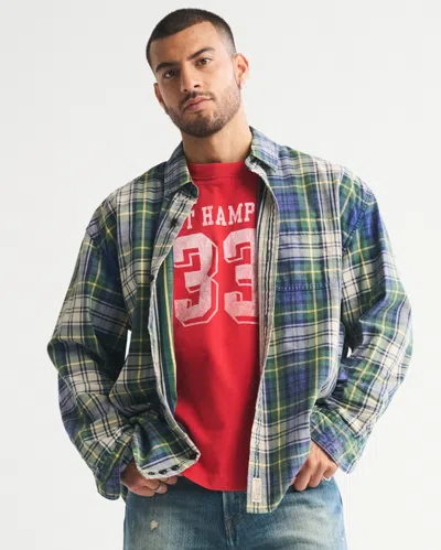 Abercrombie & Fitch Plaid Button-up Shirt In Blue