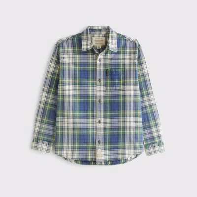 Abercrombie & Fitch Plaid Button-up Shirt In Blue