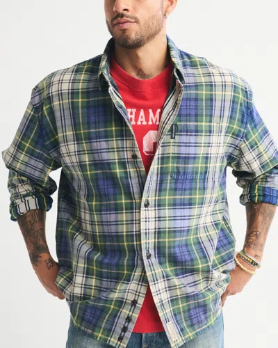 Abercrombie & Fitch Plaid Button-up Shirt In Blue