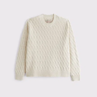 Abercrombie & Fitch Cable Crew Sweater In Animal Print