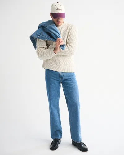 Abercrombie & Fitch Cable Crew Sweater In Animal Print