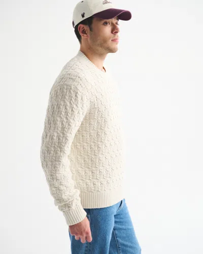 Abercrombie & Fitch Cable Crew Sweater In Animal Print