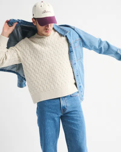 Abercrombie & Fitch Cable Crew Sweater In Animal Print