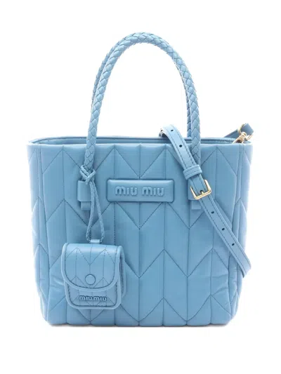 Pre-owned Miu Miu 2010s Trapuntat Handbag In Blue