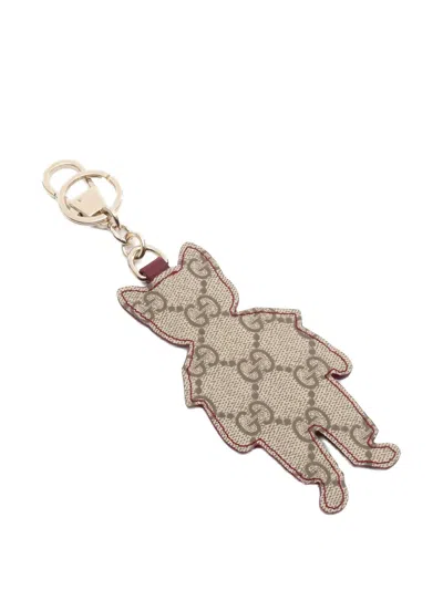 Pre-owned Gucci X Yuko Higuchi 2020s Boris Gg Supreme Keyring In Gold