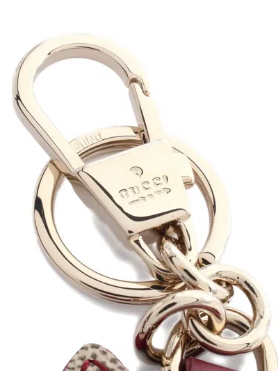 Pre-owned Gucci X Yuko Higuchi 2020s Boris Gg Supreme Keyring In Gold